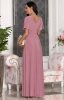Elizabeth maxi sukienka Bella brokat brudny róż tył